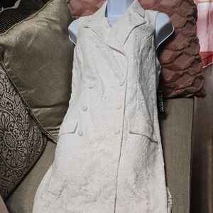 New York & Company White Lace Detail Top